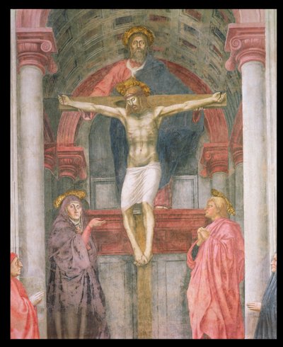 The Trinity (post restoration) (detail) by Tommaso Masaccio